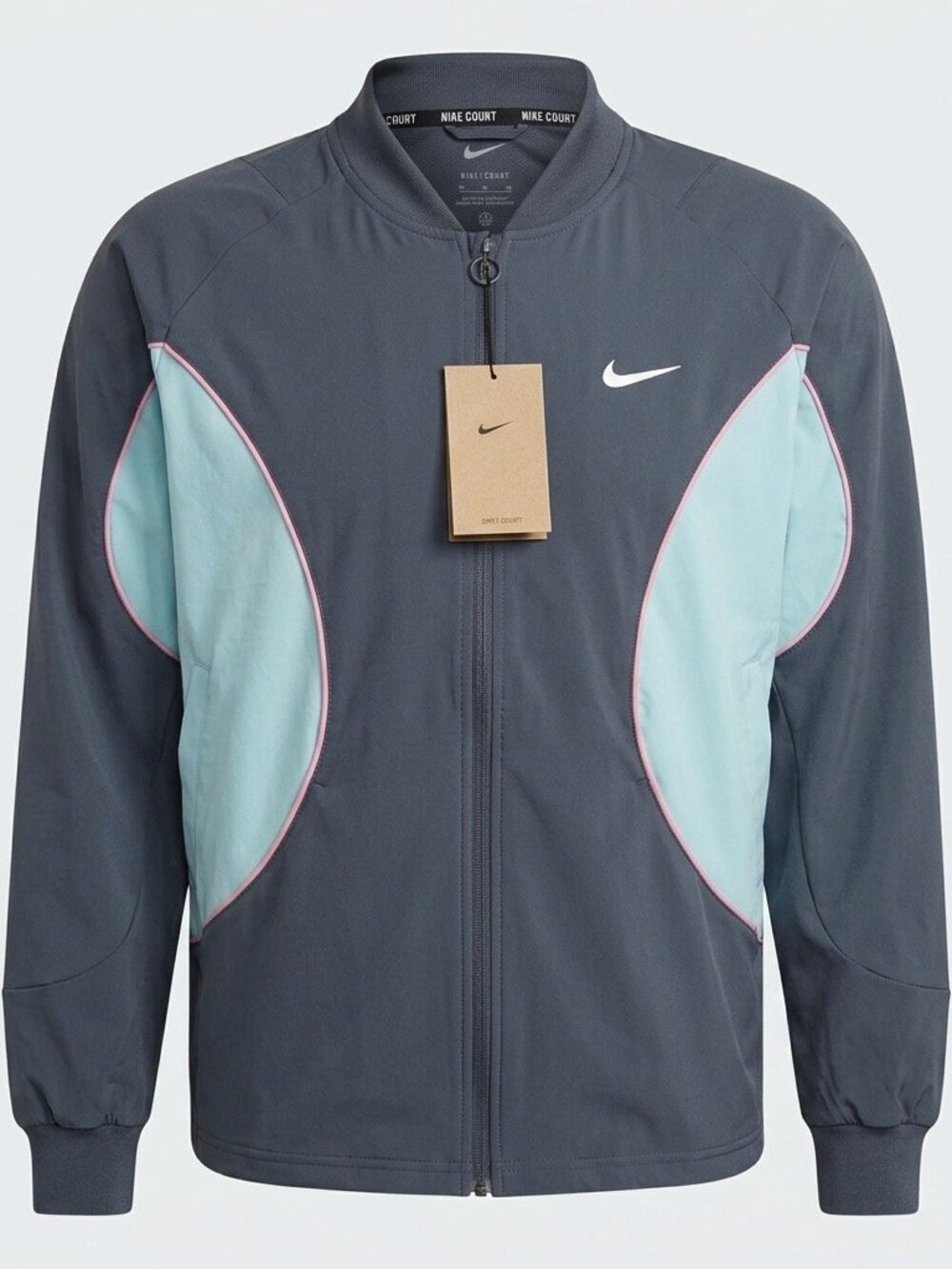 NikeCourt Gray Aqua Athletic Hoodie Top NWT